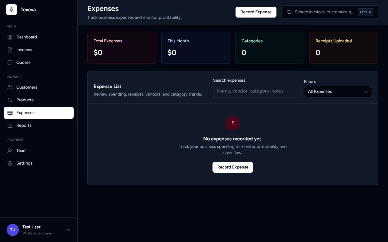 Expenses in Texeva
